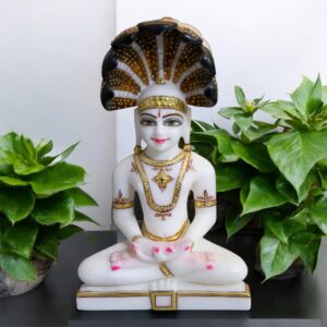 Parshwanath. White Marble Statue