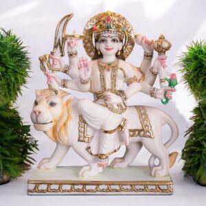 Maa Durga White Marble Statue